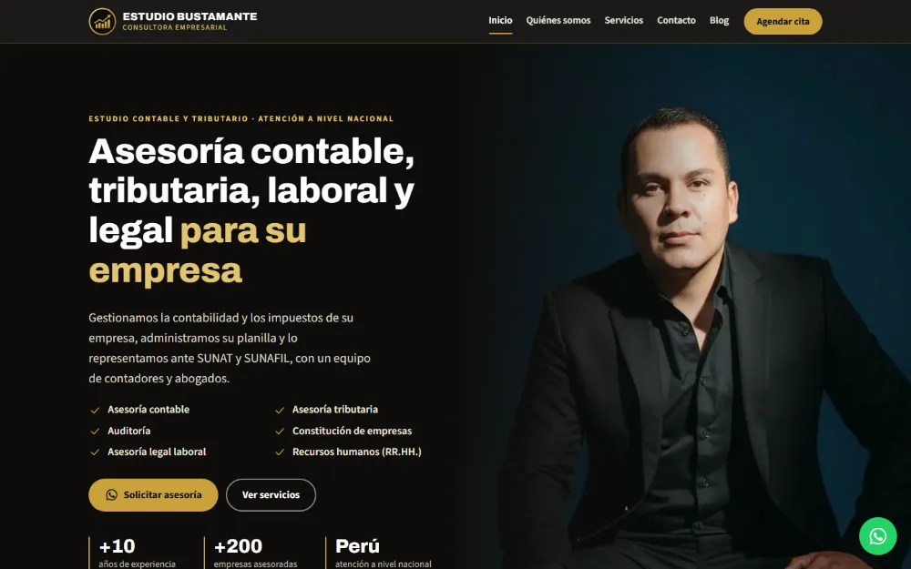 Página web del Estudio Bustamante