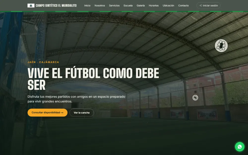 Página web del Campo Sintético El Mundialito