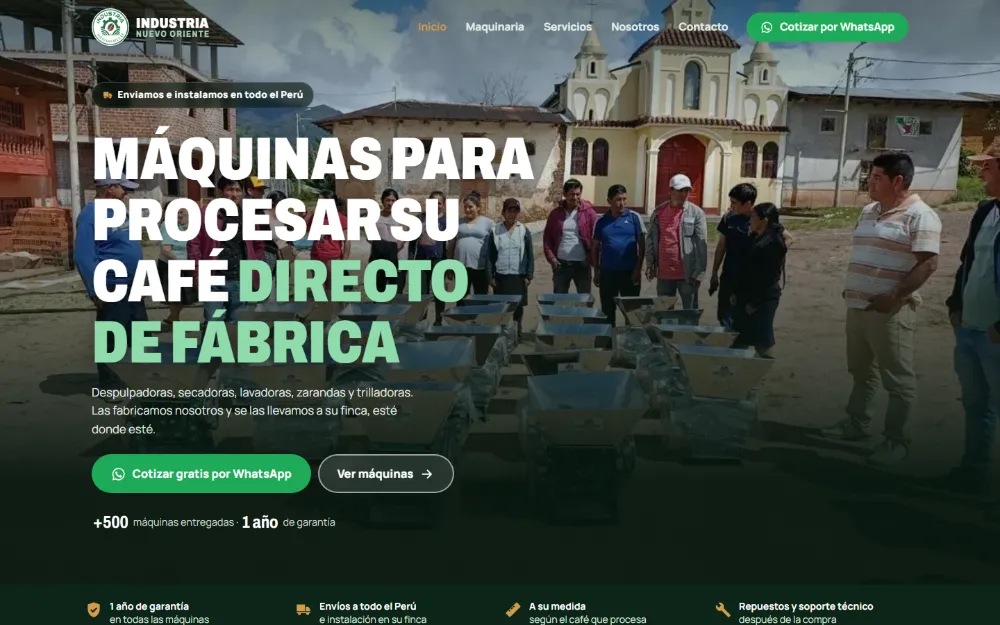 Página web de Industria Nuevo Oriente